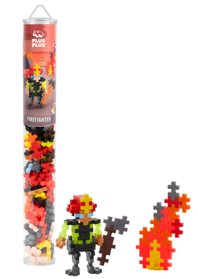 Plus-Plus 100pc Tubes Assorted Everyday Heroes Firefighter Construction
