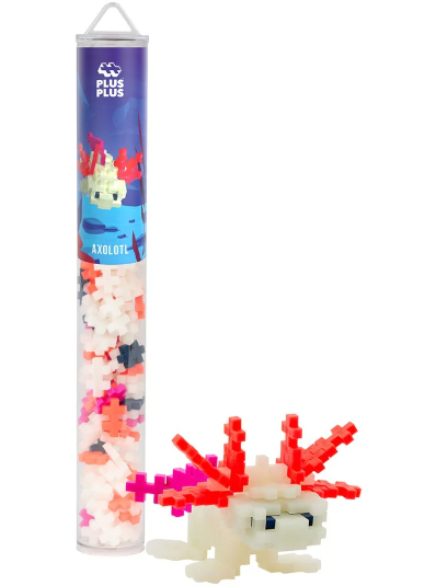 Plus-Plus 100pc Tubes Assorted Axolotl Glow In The Dark Construction