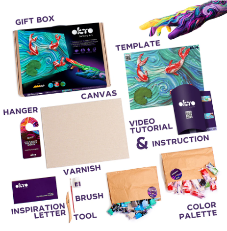 Okto Sensory Art Creative Set Koi Carps 30cm x 40cm Art & Craft Kits