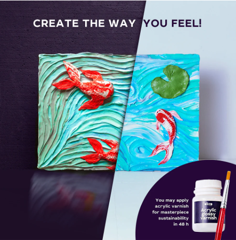 Okto Sensory Art Creative Set Koi Carps 30cm x 40cm Art & Craft Kits