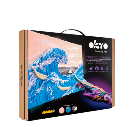Okto Sensory Art Creative Set Big Wave In Kanawaga 30 Cm X 40 Cm Art & Craft Kits