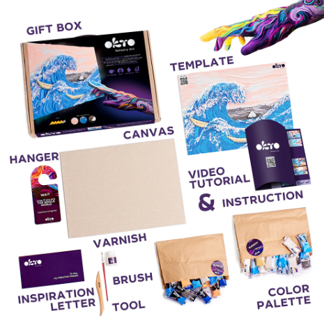 Okto Sensory Art Creative Set Big Wave In Kanawaga 30 Cm X 40 Cm Art & Craft Kits