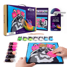 Load image into Gallery viewer, Okto Raccoon Coloring With Clay Set 29cm X 29cm
