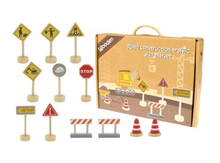 Load image into Gallery viewer, Kaper Kidz Wooden Construction Road Sign Set
