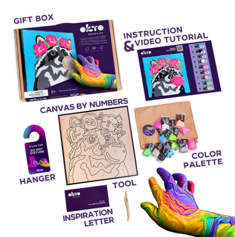 Okto Raccoon Coloring With Clay Set 29cm X 29cm Art & Craft Kits