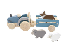 Load image into Gallery viewer, Kaper Kidz Wooden Tractor with Sheep Dog
