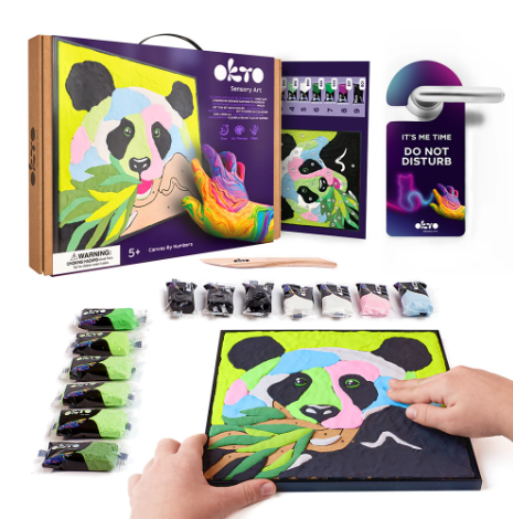Okto Sensory Art: Panda Coloring With Clay Set 29cm X 29cm Art & Craft Kits
