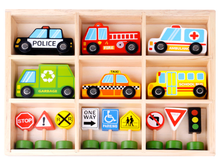 Load image into Gallery viewer, Tooky Toys Transportation Vehicles &amp; Street Signs
