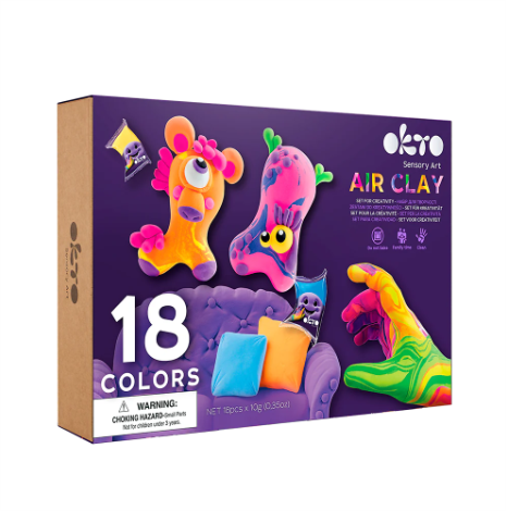 Okto Sensory Art: 18 Colors Air Clay Creativity Set Art & Craft Kits