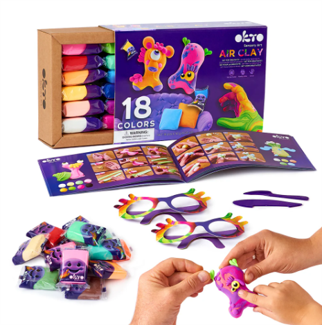 Okto Sensory Art: 18 Colors Air Clay Creativity Set Art & Craft Kits