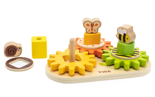 Viga Geometric Block Gears Toddler