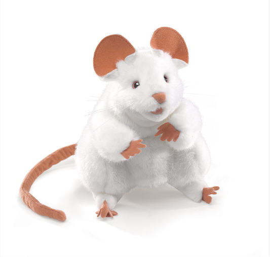 Folkmanis White Mouse Hand Puppet puppet