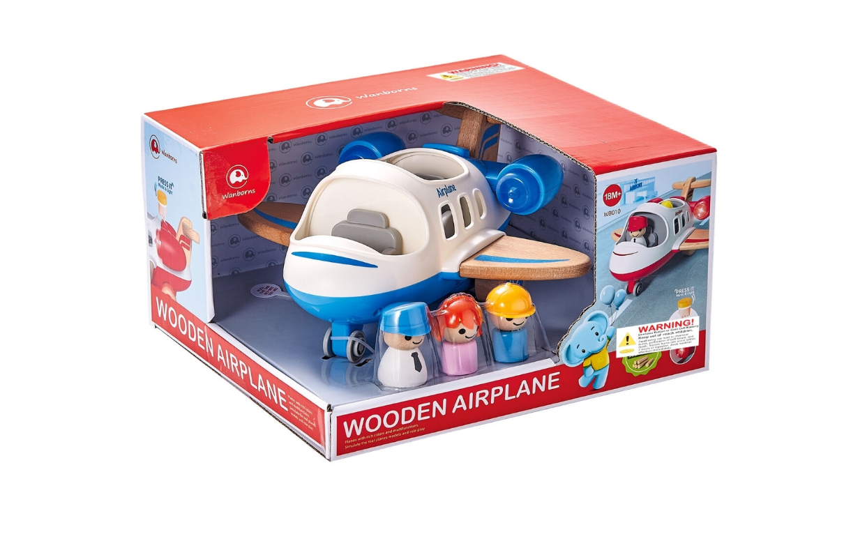 Wanborns Wooden Airplane with Sound and Lights