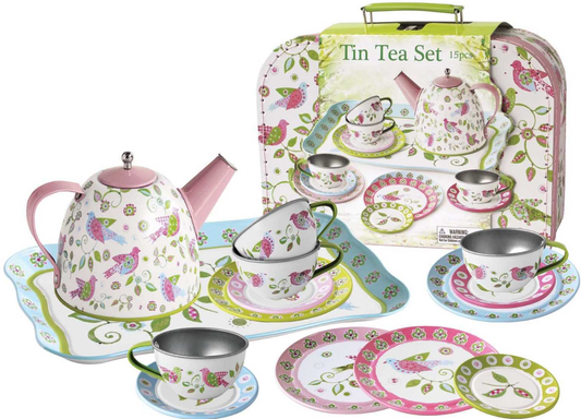 Kaper Kidz Bird Tin Tea Set in Suitcase