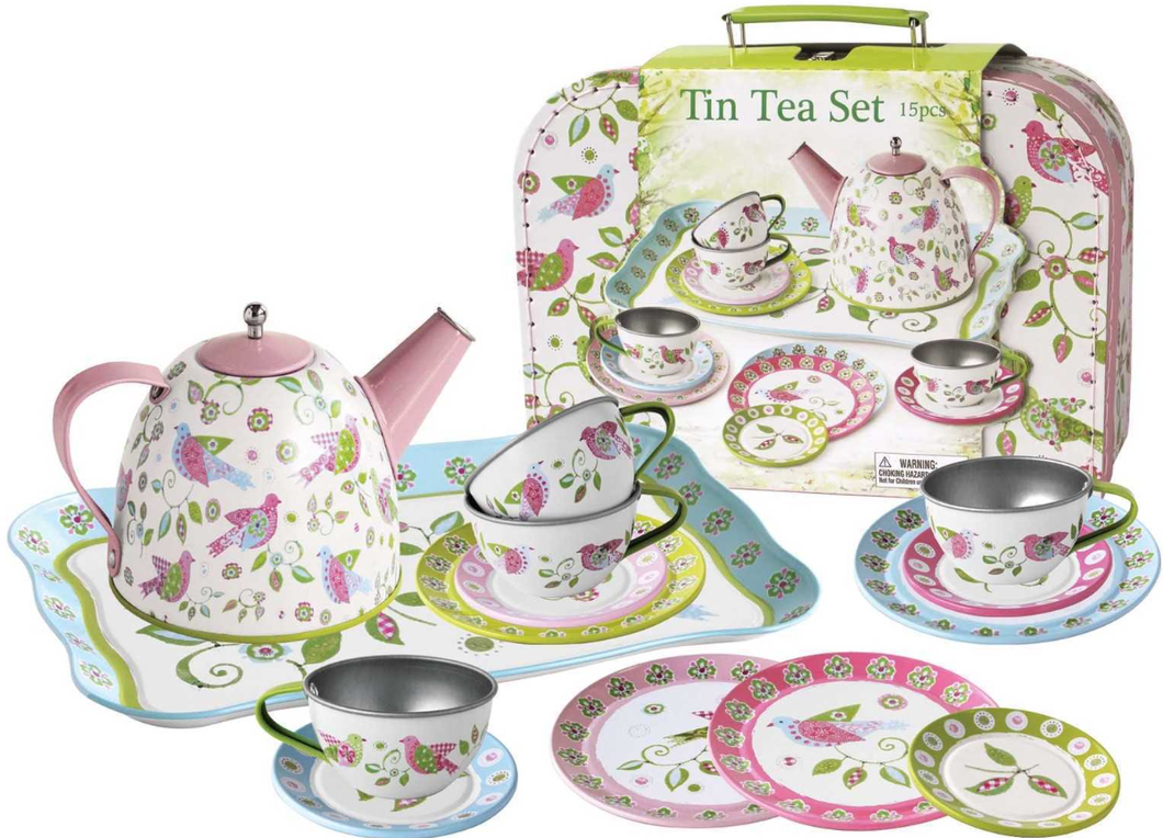 Kaper Kidz Bird Tin Tea Set in Suitcase