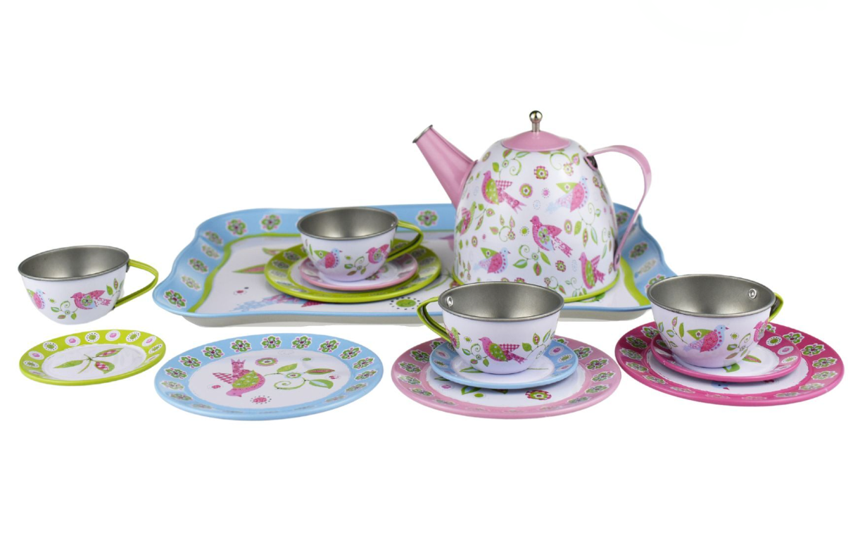 Kaper Kidz Bird Tin Tea Set in Suitcase