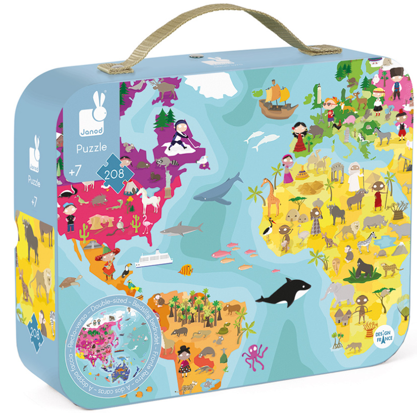 Janod Reversible Blue Planet Puzzle 208pc
