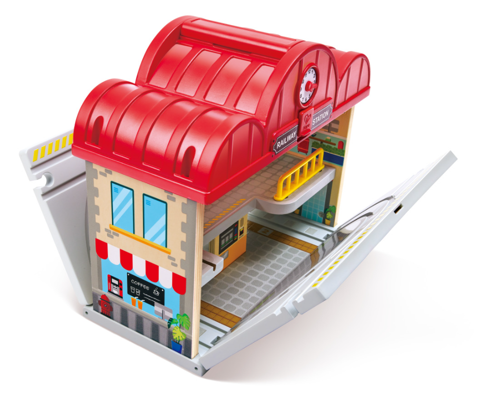 Hape Portable Train Station Set