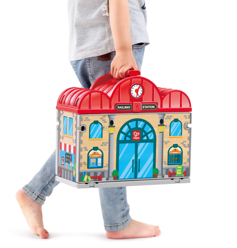 Hape Portable Train Station Set