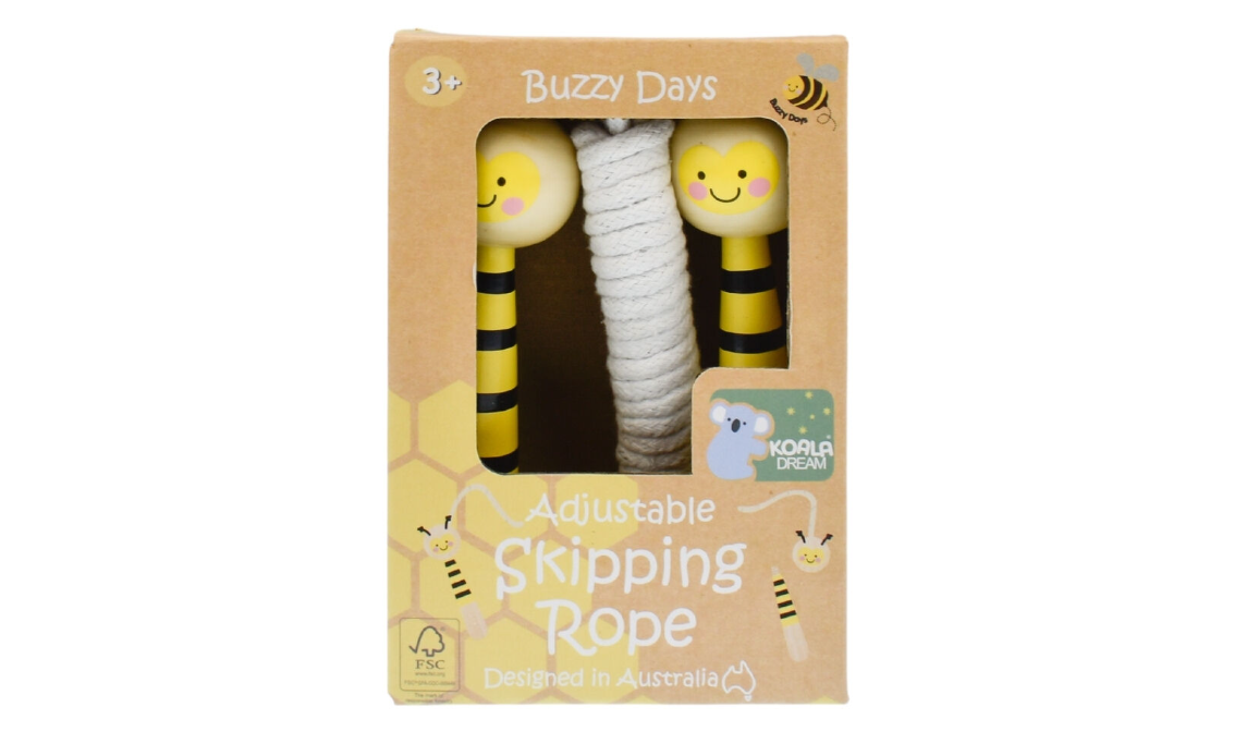 Buzzy Days Bee Wooden Adjustable Skipping Rope