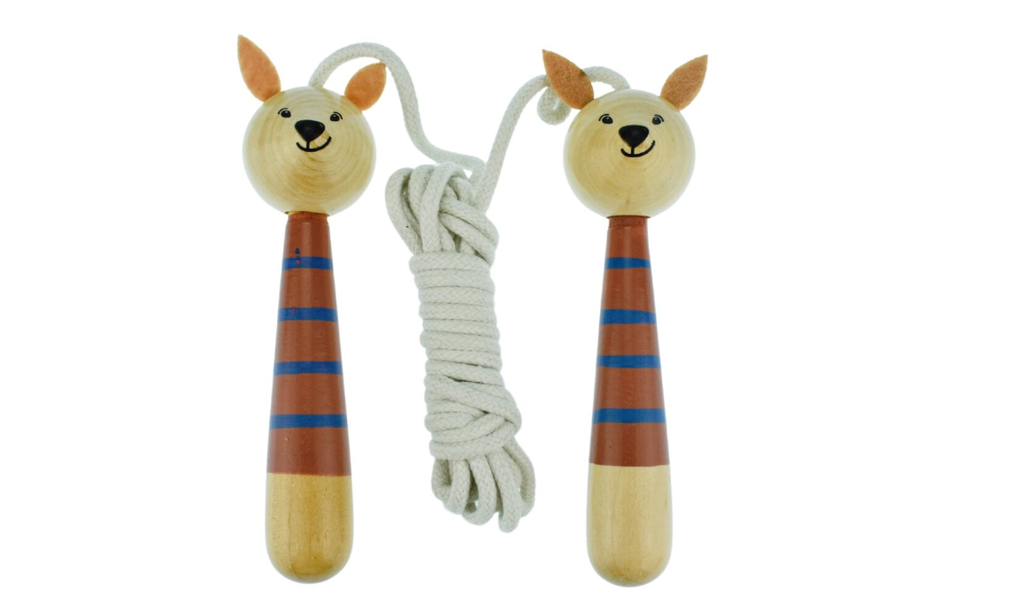 Bush Buddies Kangaroo Wooden Adjustable Skipping Rope