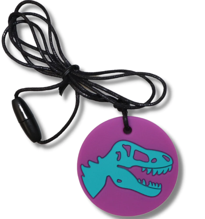 Jellystone Designs Dino Chew Pendant Purple Sensory