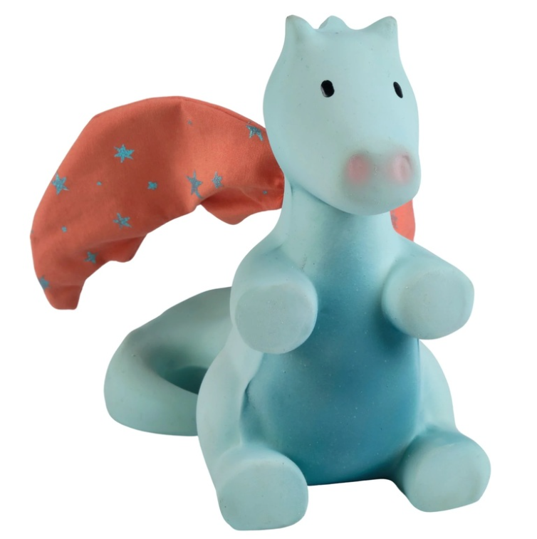 Tikiri Sunrise Dragon Rubber Teether Rattle & Bath Toy