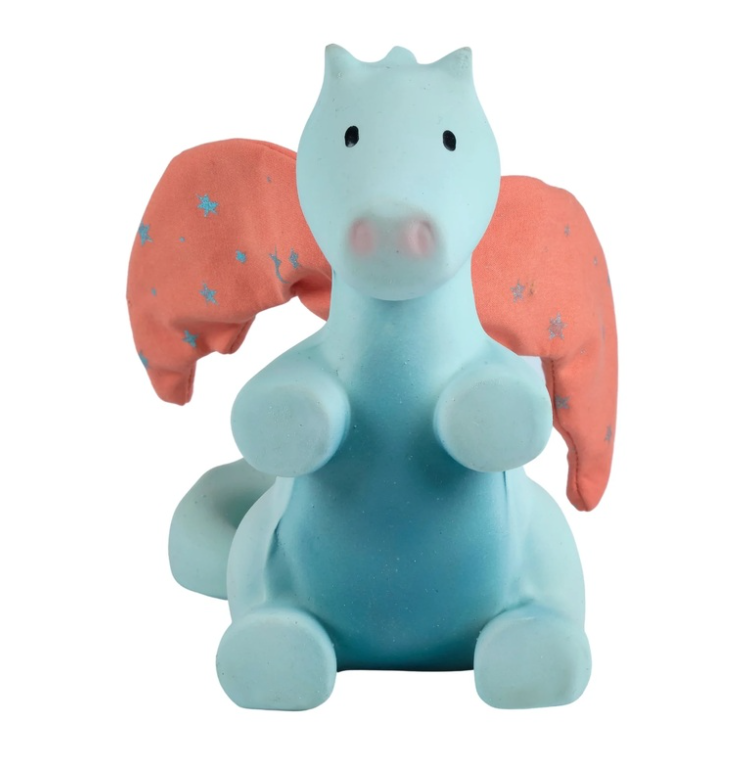 Tikiri Sunrise Dragon Rubber Teether Rattle & Bath Toy