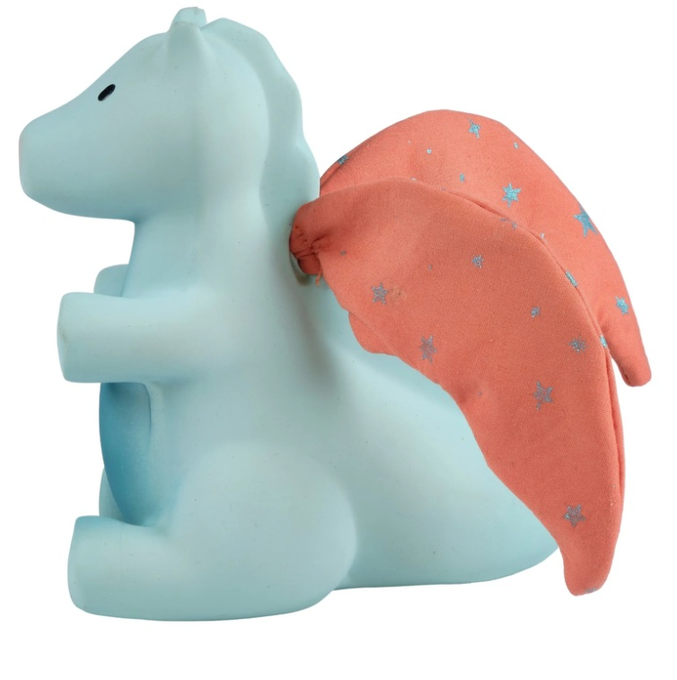 Tikiri Sunrise Dragon Rubber Teether Rattle & Bath Toy