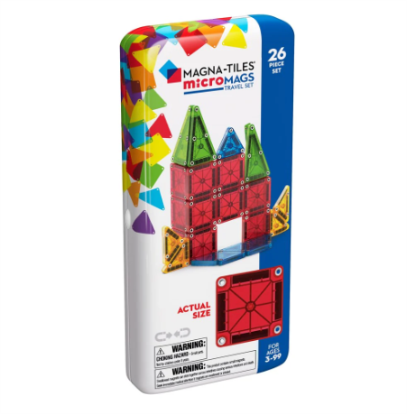 Magna Tiles MicroMAGS 26Pc Travel Set magnetic blocks