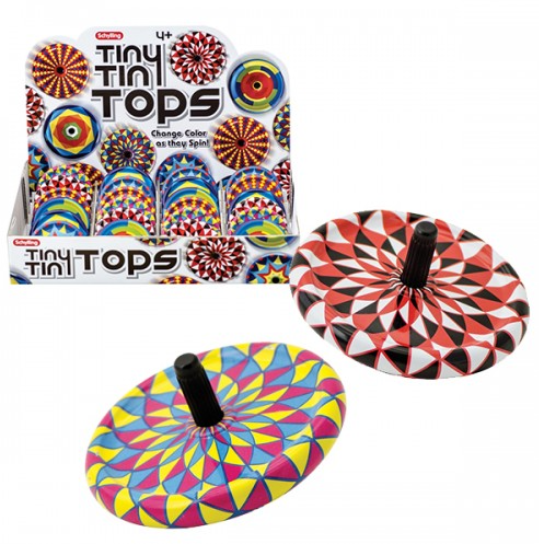 Schylling Mini Tin Tops assorted Spinning Top