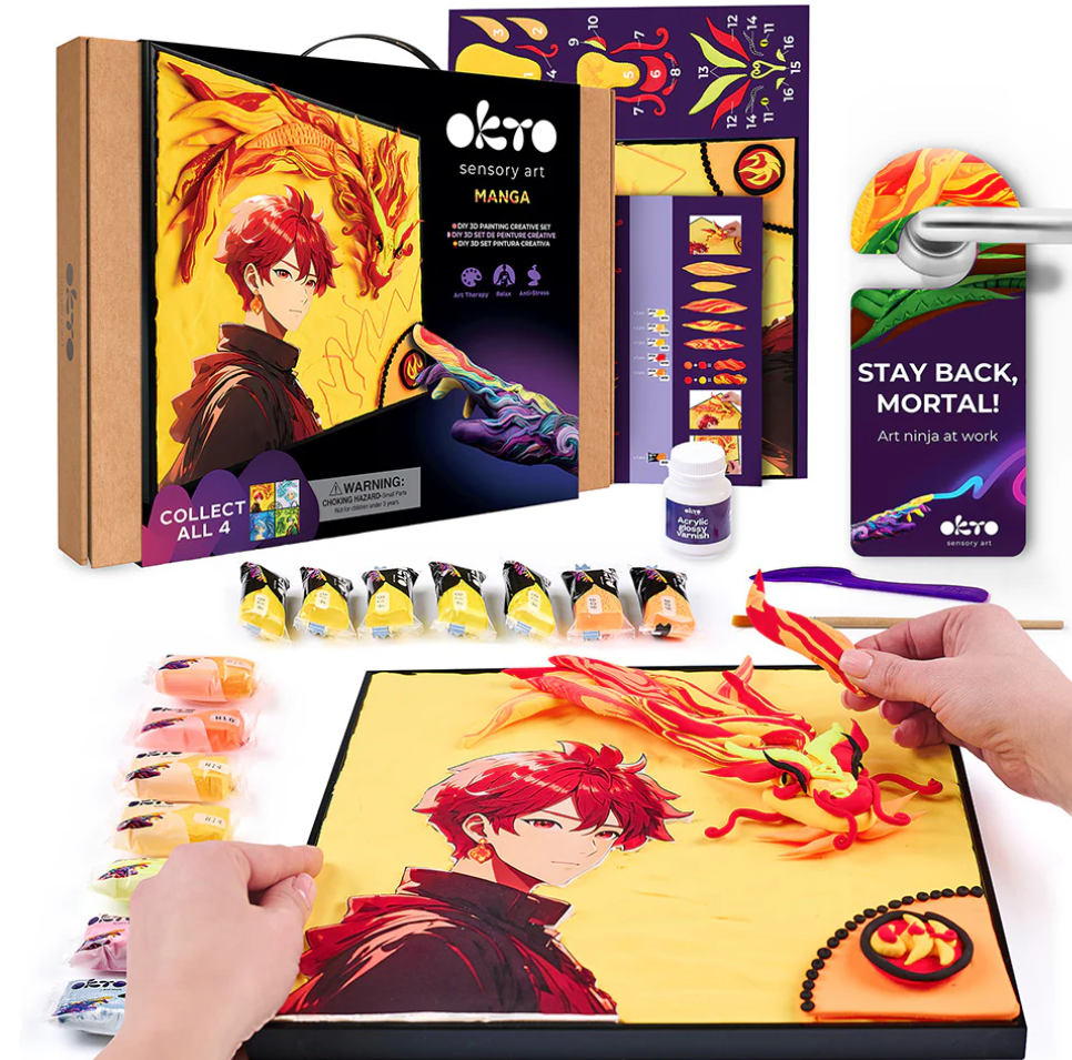 Okto Sensory Art DIY 3D Painting Manga FIRE 30cm x 40cm