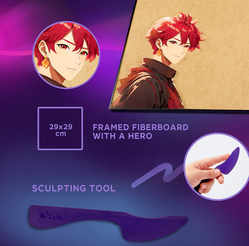Okto Sensory Art DIY 3D Painting Manga FIRE 30cm x 40cm
