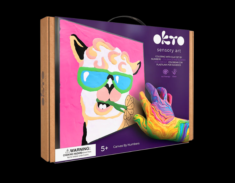 Okto Sensory Art LLAMA Colouring with Clay 29cm x 29cm