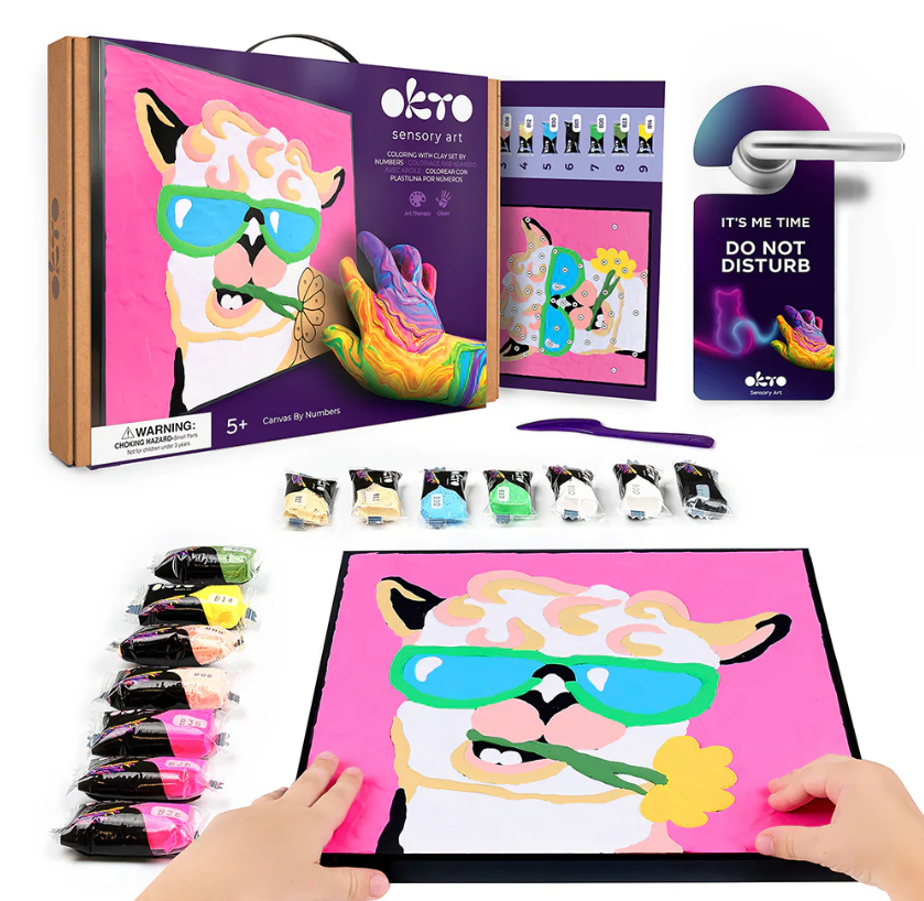 Okto Sensory Art LLAMA Colouring with Clay 29cm x 29cm
