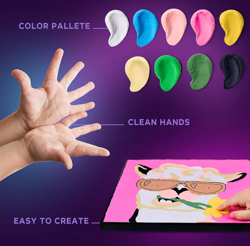 Okto Sensory Art LLAMA Colouring with Clay 29cm x 29cm