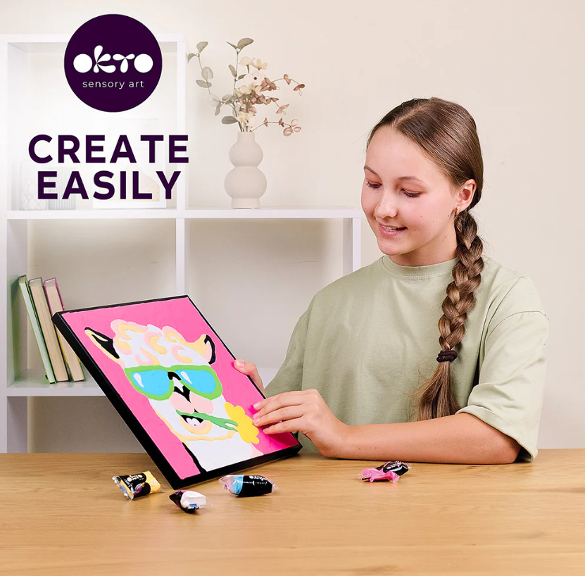 Okto Sensory Art LLAMA Colouring with Clay 29cm x 29cm