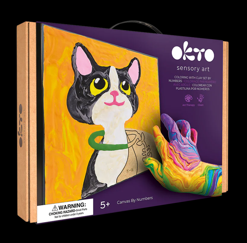 Okto Sensory Art CAT Colouring With Clay 29cm x 29cm