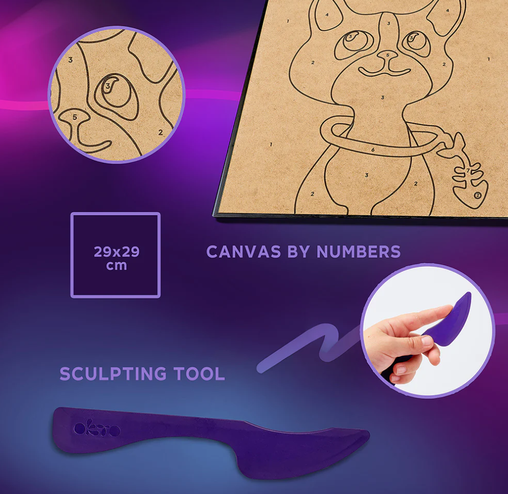 Okto Sensory Art CAT Colouring With Clay 29cm x 29cm