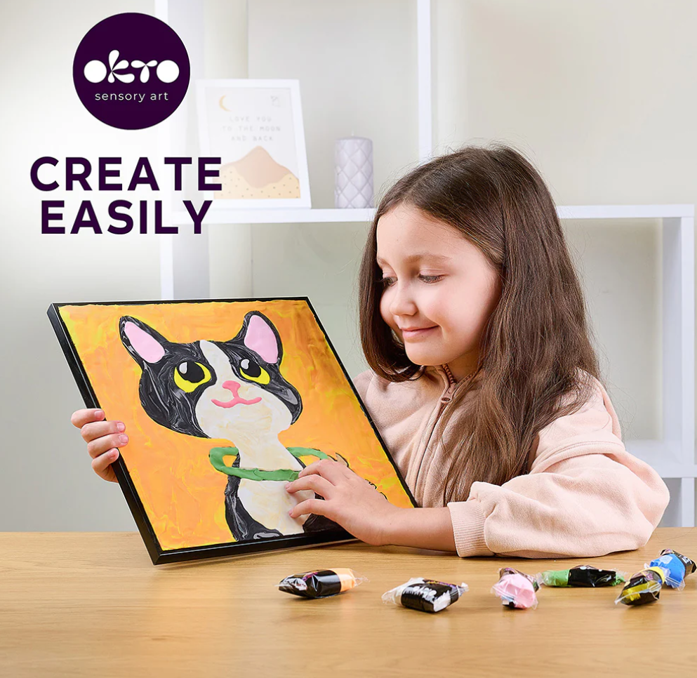Okto Sensory Art CAT Colouring With Clay 29cm x 29cm