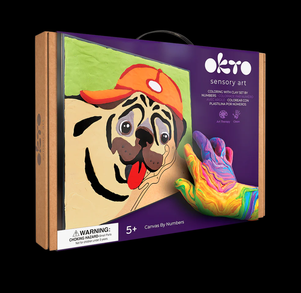 Okto Sensory Art PUG Colouring with Clay 29cm x 29cm