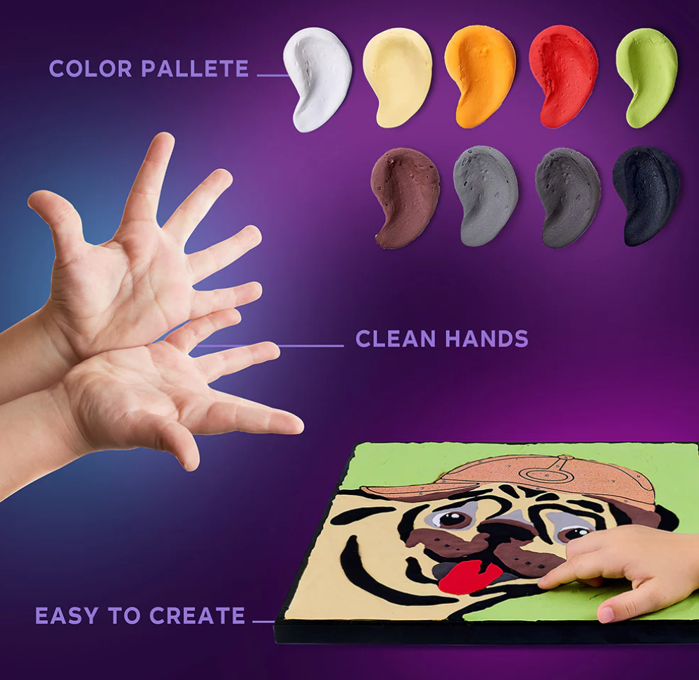Okto Sensory Art PUG Colouring with Clay 29cm x 29cm