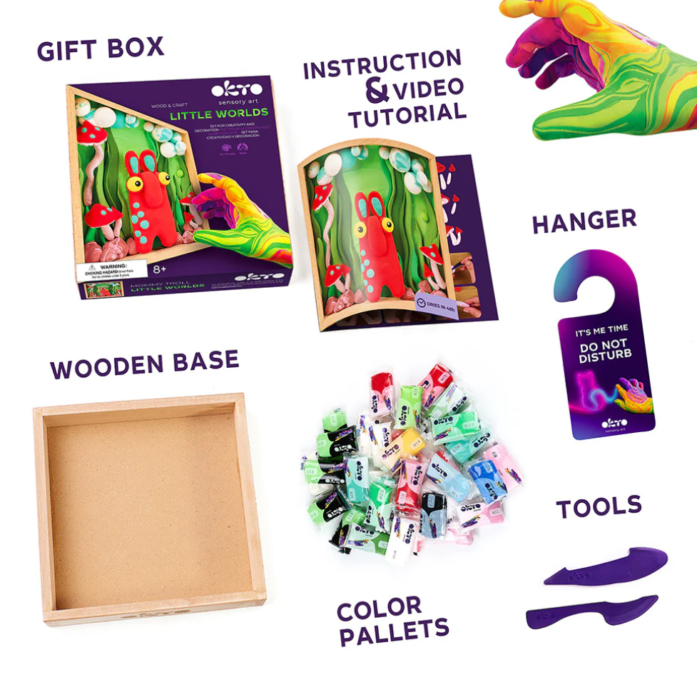 Okto Sensory Art Wood & Craft Little Worlds MOMMY TROLL