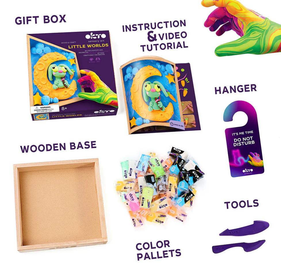 Okto Sensory Art Wood & Craft Little Worlds BUNNY MOON
