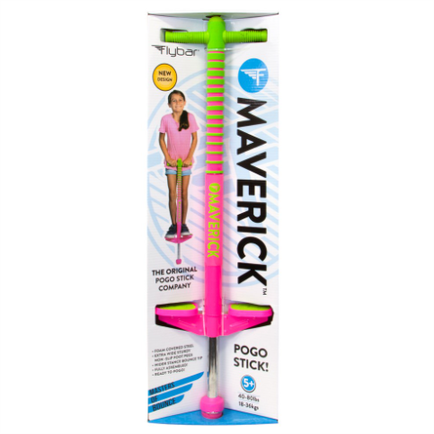 Flybar Maverick Pogo Stick Pink Green Outdoor Play