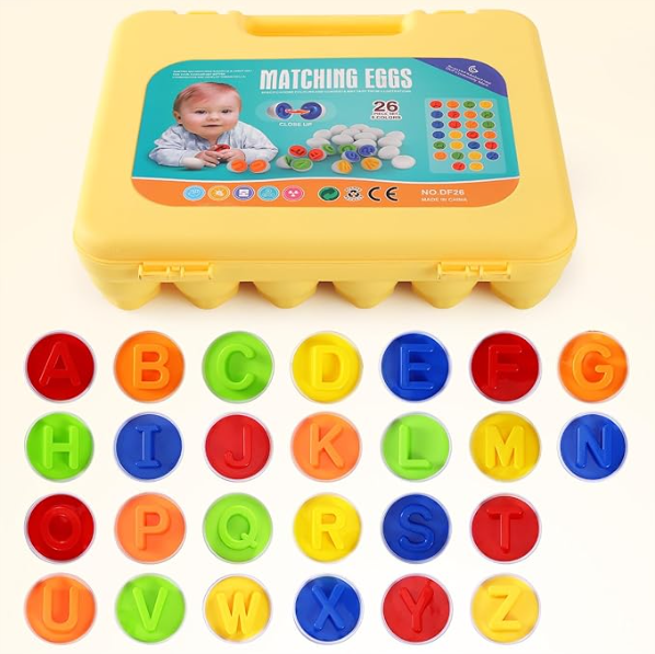 Matching Eggs Carton Alphabet 26pc Learning Aid