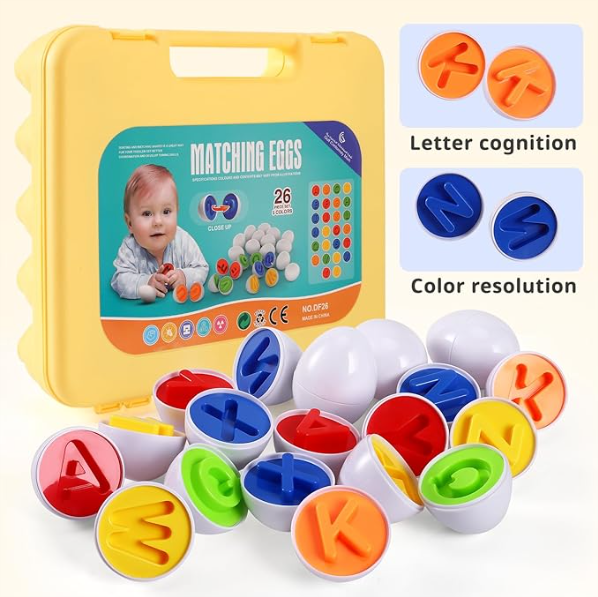 Matching Eggs Carton Alphabet 26pc Learning Aid