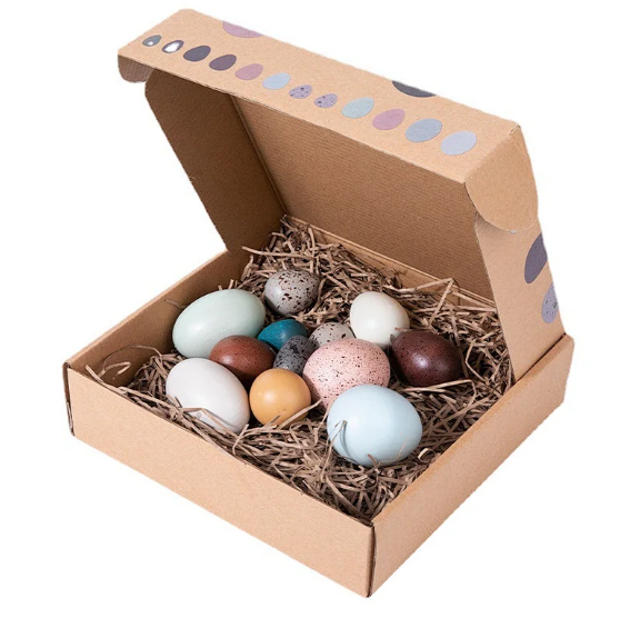 Wooden Bird Egg Set 12pc Sensory