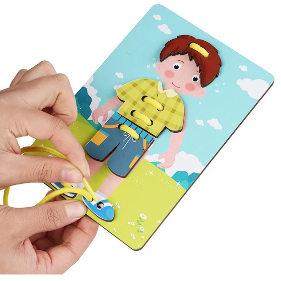 Threading People & Clothing Set Learning Aid