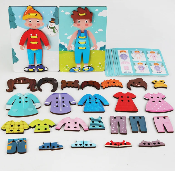 Threading People & Clothing Set Learning Aid